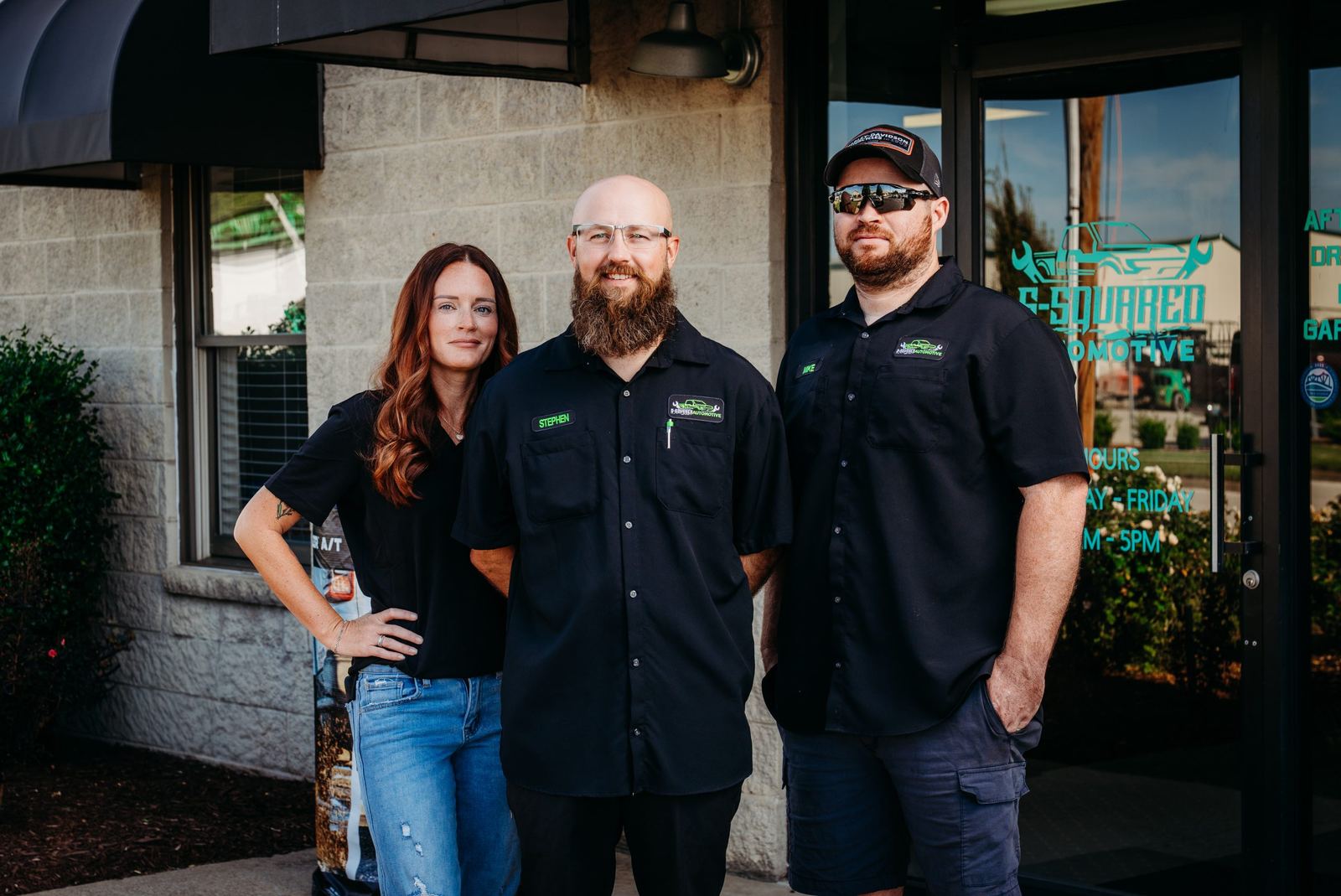 The S Squared Automotive team outside the shop in Owensboro